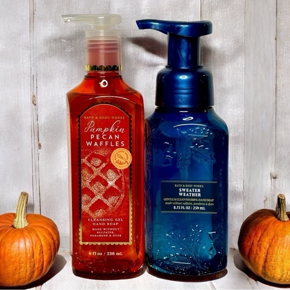 Bath & Body Works Fall Hand Soap Pumpkin Pecan Waffles & Sweater Weather NWT - Picture 1 of 4
